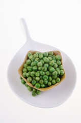 nuts or green pea on a background new.