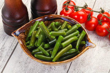 Green beans in the bowl