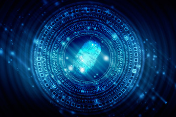 Fingerprint Scanning Technology Concept 2d Illustration