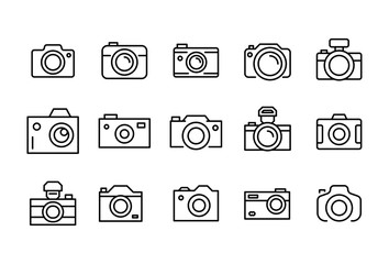 Icon set of camera.