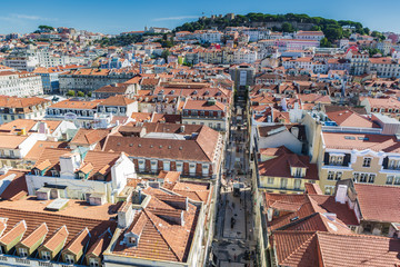 Fototapeta na wymiar View of Lisbon town from top,