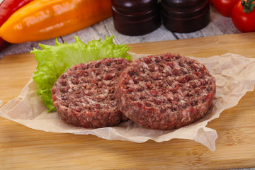 Raw burger cutlet