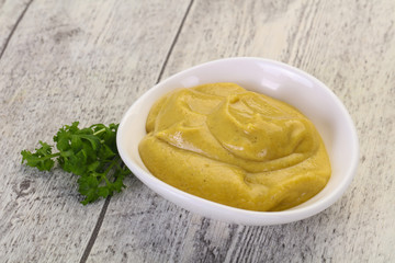 Mustard sauce in the bowl