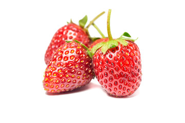 Fresh strawberries isolated on a white background