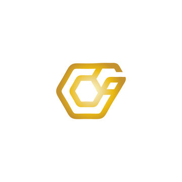 Initial Letter Number Logo C 6 hexagon Vector
