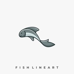 Cute Fish Illustration Vector Template
