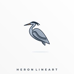 Heron Pose Illustration Vector Template