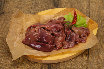 Raw chicken liver ready for cooking