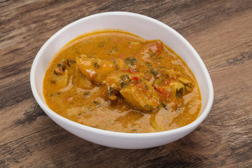 Traditional thai curry chicken soup