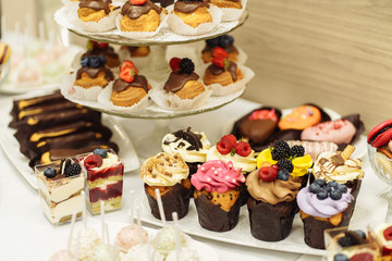 cake with cream and fruits