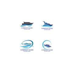 Speed Boat Logo, Logo collection set, Concept design, Symbol, Icon