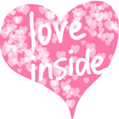 Love inside - cute pink heart symbol with hearts inside