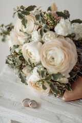 bouquet of white roses