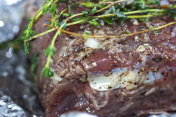 fresh grilled beef meat rib eye steak with rosemary