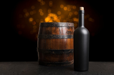 Pouring red wine into glasses in the vineyard, toned