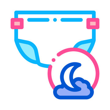 recommend clip art: Night Diaper Icon Vector. Outline Night Diaper Sign. Isolated Contour Symbol Illustration