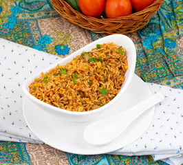 Vegetarian Fried Rice Or Pulav is a Dish of Cooked Rice That Has Been Stir-Fried in a Wok or a Frying Pan And is Usually Mixed with Other Ingredients