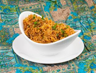 Vegetarian Fried Rice Or Pulav is a Dish of Cooked Rice That Has Been Stir-Fried in a Wok or a Frying Pan And is Usually Mixed with Other Ingredients