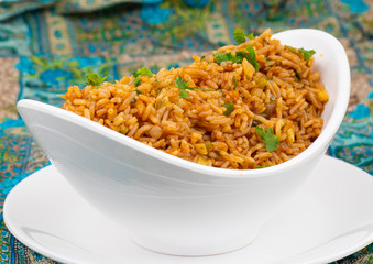 Vegetarian Fried Rice Or Pulav is a Dish of Cooked Rice That Has Been Stir-Fried in a Wok or a Frying Pan And is Usually Mixed with Other Ingredients