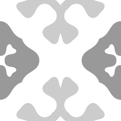 Seamless decorated pattern with ornaments in grey shades over white background