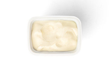 Cream cheese isolated on white background