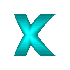 Obraz premium Blue 3d x alphabet or cross sign on white background vector.