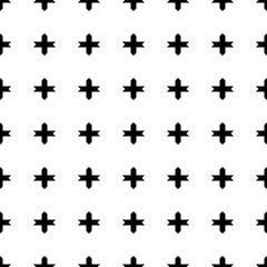 Black cross sign or plus symbol repeat pattern on white background vector. Cross logo background.