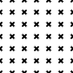 Black x mark sign or cross symbol repeat pattern on white background vector. Cross logo background.