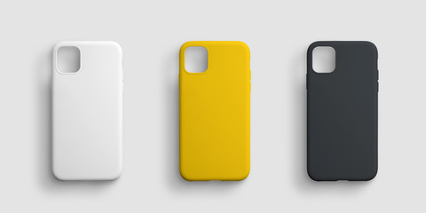 Plastic cover template for smartphone on a white background for presentation design.