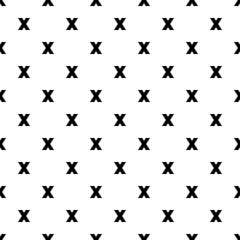 Black x alphabet or cross symbol repeat pattern on black background vector. Cross logo background.