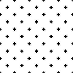 Black cross sign or plus symbol repeat pattern on white background vector. Cross logo background.