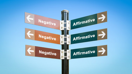 Obraz premium Street Sign to Affirmative versus Negative