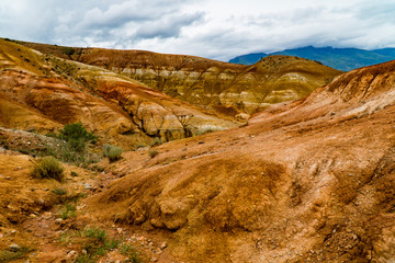 Background image of a mountain landscape. Russia, Siberia, Altai