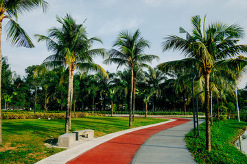 Fototapeta premium KUALA LUMPUR, MALAYSIA - JANUARY 10TH, 2020. Landscape Design at Taman Tasik Titiwangsa