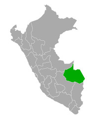 Karte von Madre de Dios in Peru