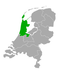 Karte von Nordholland in Niederlande