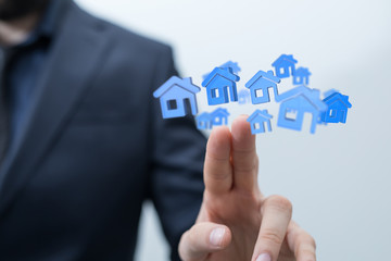 Real Estate Agent house hand concept.