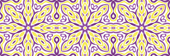 Embroidery in the traditions  of Peru, Aztecs and Maya. Geometric folk ornament fabric.  Colorful seamless pattern in Spanish, Mexican, African,  American Indian rug. Tribal embroidery. Old carpet.