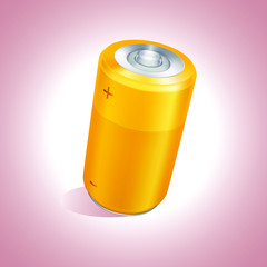 realistic yellow battery vector design, Illustration of yellow battery.