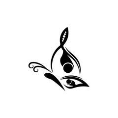 Fototapeta premium Butterfly tattoo tribal simple design vector. Logo butterfly silhouette vector isolated on white background.