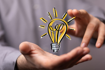 solution concept business idea lamp