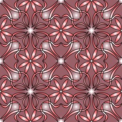 Seamless endless repeating ornament of red shades	