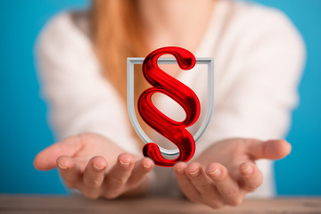 paragraph law sign digital in hand