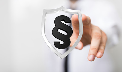 paragraph law sign digital in hand 3d