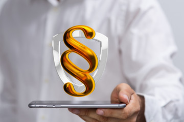 paragraph law sign digital in hand