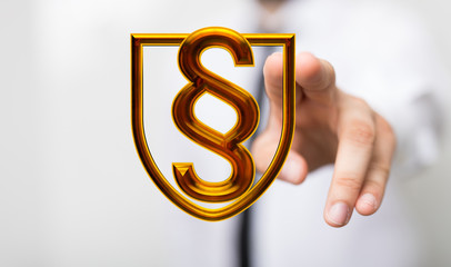 paragraph law sign digital in hand