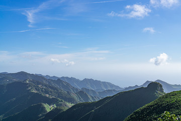 At the Pico del Ingles viewpoint on Tenerife, Spain with a view of the beautiful mountain landscape