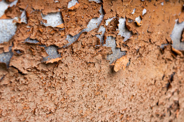 The rust on the iron exfoliates