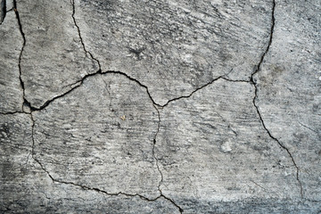 Obraz premium Texture of an old cracked concrete wall. Background image of a worn gray concrete surface