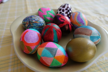 Colorful easter eggs